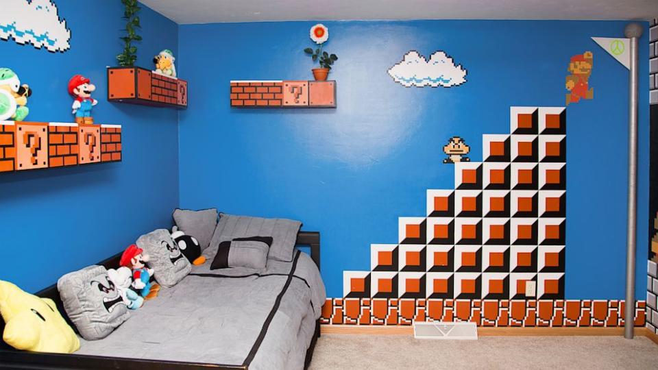 Dad Gets '1 Up' for Super Mario Bros.-Themed Kid's Bedroom (ABC News)