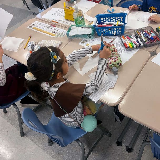 PHOTO: Beth Martin said her second-grade students came up with the idea to write supportive letters to Bills safety Damar Hamlin. (Cincinnati Public Schools)