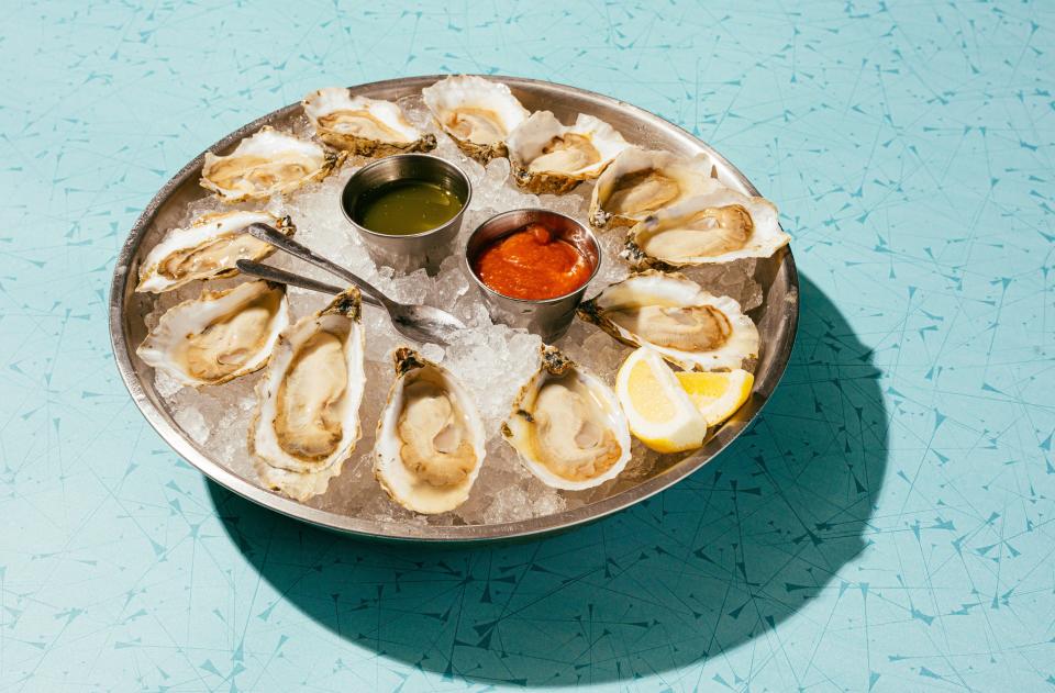 The staff shucks an estimated 4,000 raw oysters a week at Table 301's Jones Oyster Co. on E. Court St. in downtown Greenville