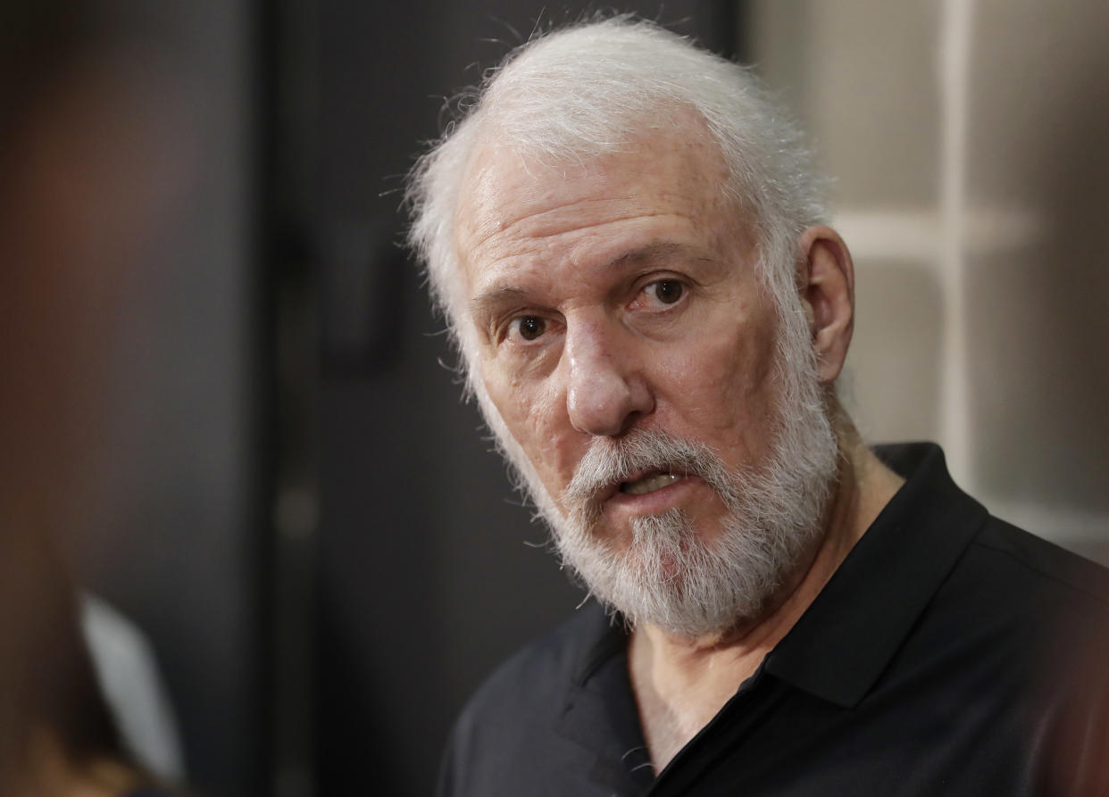 Spurs coach Gregg Popovich pulled no punches when discussing President Donald Trump’s recent remarks about sports. (AP)