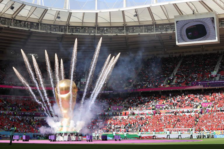 Show previo a uno de los partidos que se disputaron en el Estadio Ahmad Bin Ali 