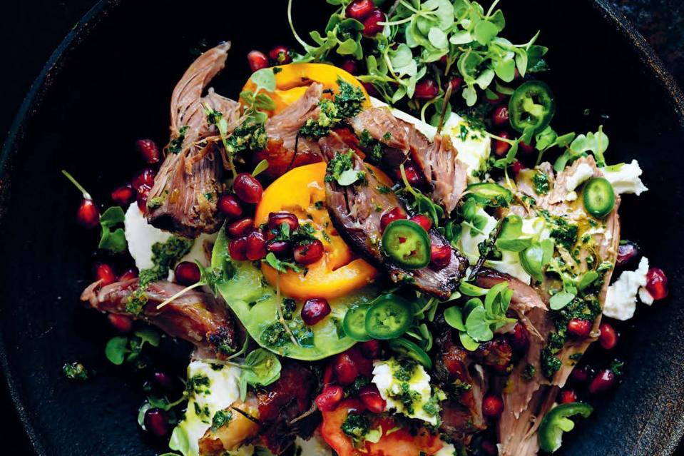 Lamb, Goat Cheese, and Heirloom Tomato Salad