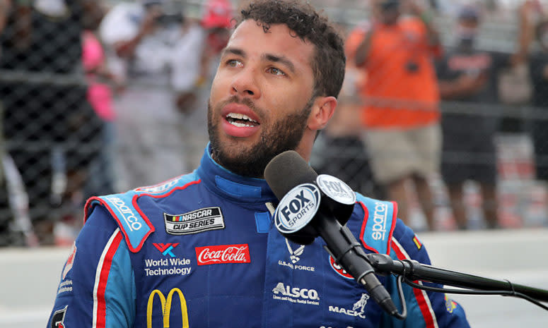 Bubba Wallace speaks with FOX after the GEICO 500.