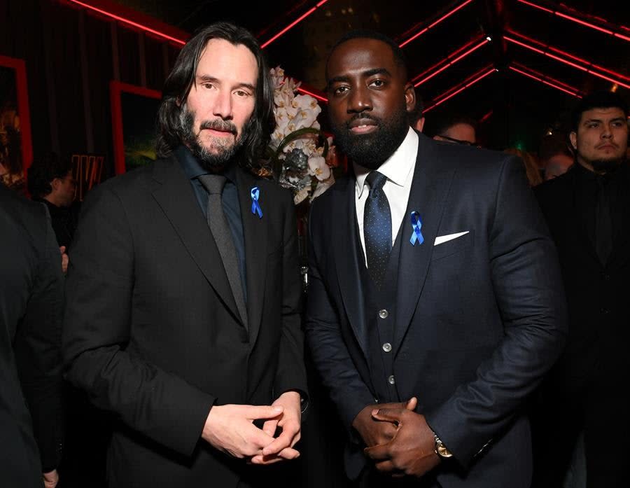 (Left to Right) Keanu Reeves and Shamier Anderson attend “John Wick: Chapter 4” Los Angeles Premiere at TCL Chinese Theatre in Hollywood. (Jon Kopaloff/Getty Images for Lionsgate)