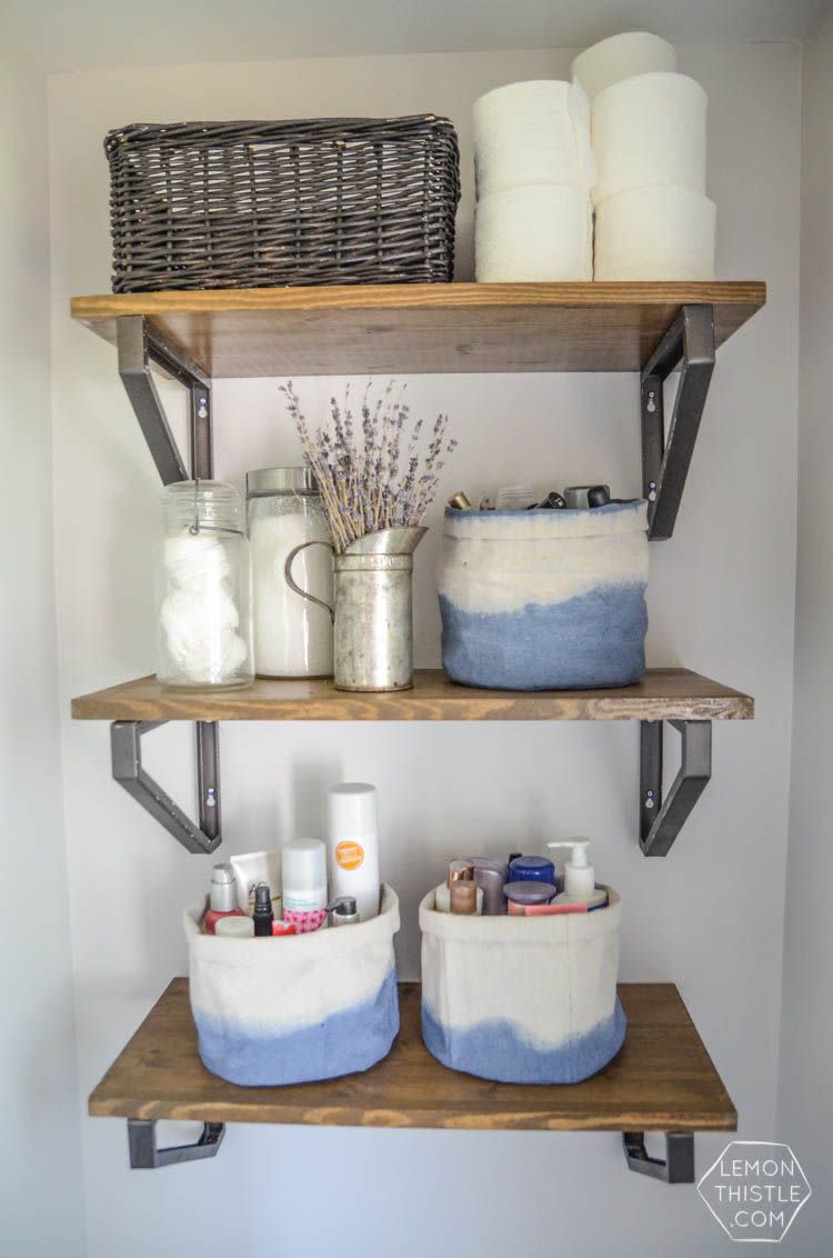 bathroom storage ideas dip dye baskets