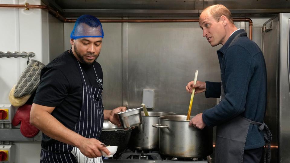 Prince William stirring sauce