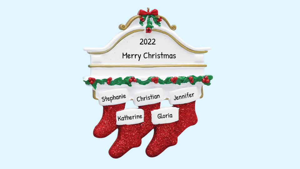 Best gifts under $30: Personalized Mantle Christmas ornament