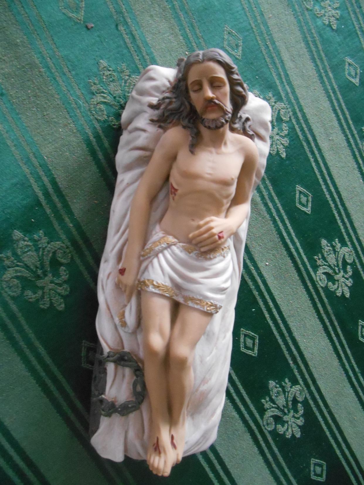 This sculpture depicts Jesus lying in the tomb.