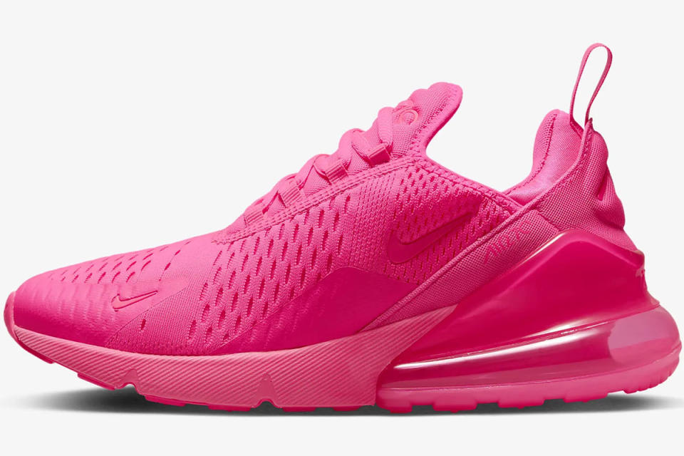 Pink Nike running shoe