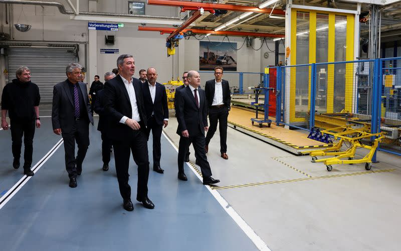 German Chancellor Scholz visits the production site of Mercedes Benz Ludwigsfelde GmbH