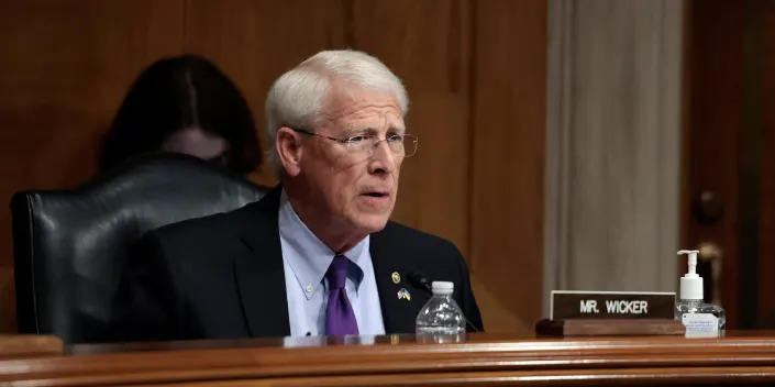 Republican Sen. Roger Wicker of Mississippi at a hearing on Capitol Hill on March 23, 2022.