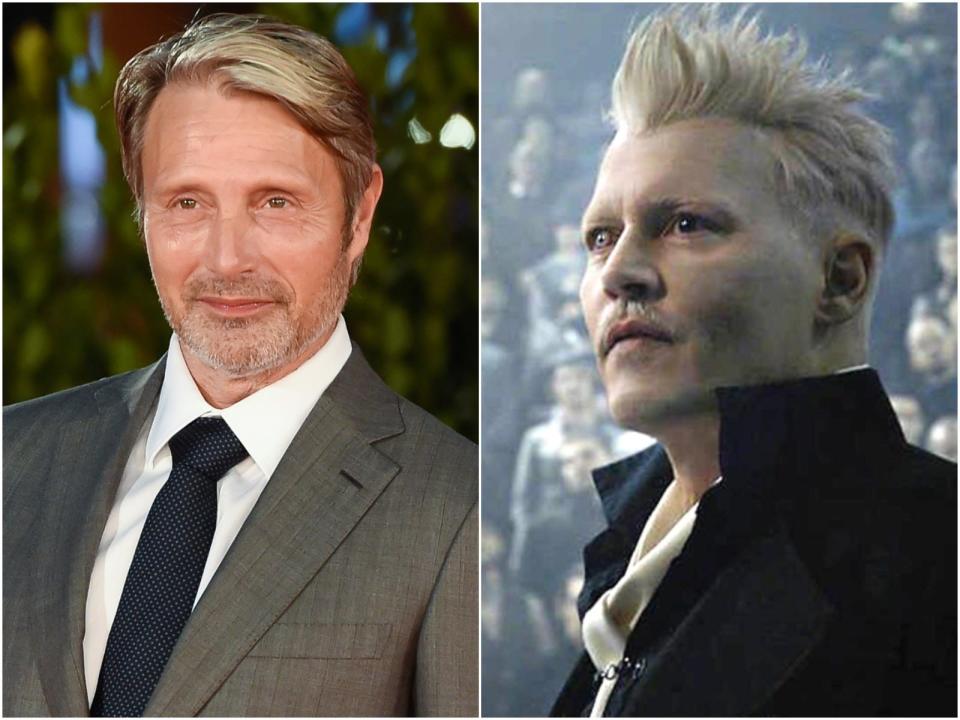 Mads Mikkelson Johnny Depp Grindelwald