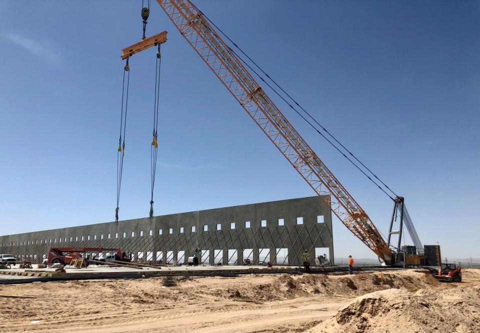 Construction is underway on Stonelake Capital Partners' six-building, 1.1-million-square-foot Eastlake Logistics Park at Emerald Spring and Rojas drives, next to the Amazon distribution center, in far East El Paso County. This is how construction looked on May 6.