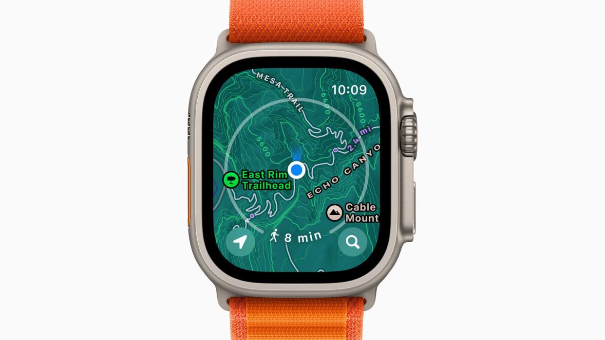  Topographic map on Apple Watch Ultra 