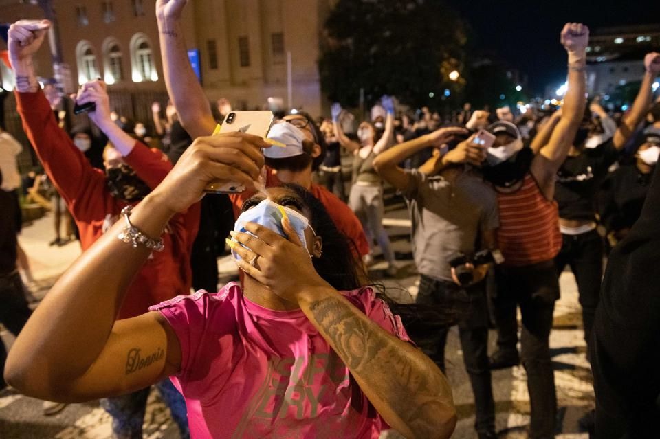 Protesters over the death of George Floyd