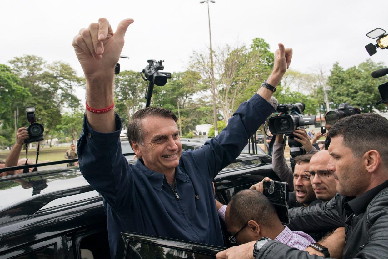 Extreme: Jair Bolsonaro vowed to send his opponents "into exile or into prison": AP