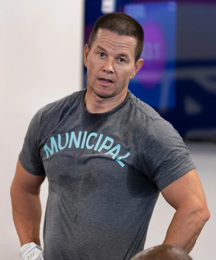 FILE - Mark Wahlberg working out at F45 Training in Jupiter, Florida on May 25, 2021. Wahlberg said on Instagram he tried to visit Workout Anytime in Aiken, SC, on Sunday, Oct. 23, for a workout but was unable to do so because no one was there to let him in.