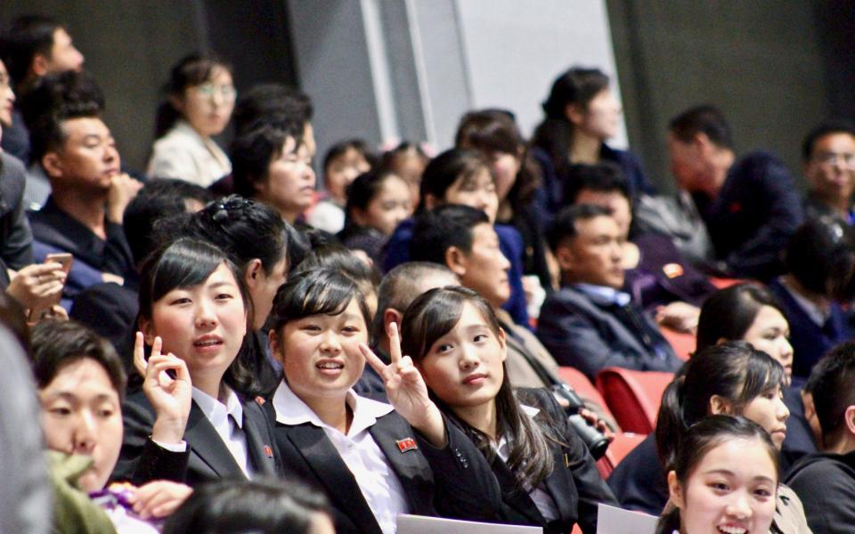 Young North Koreans pose for a photo - Lindsey Miller