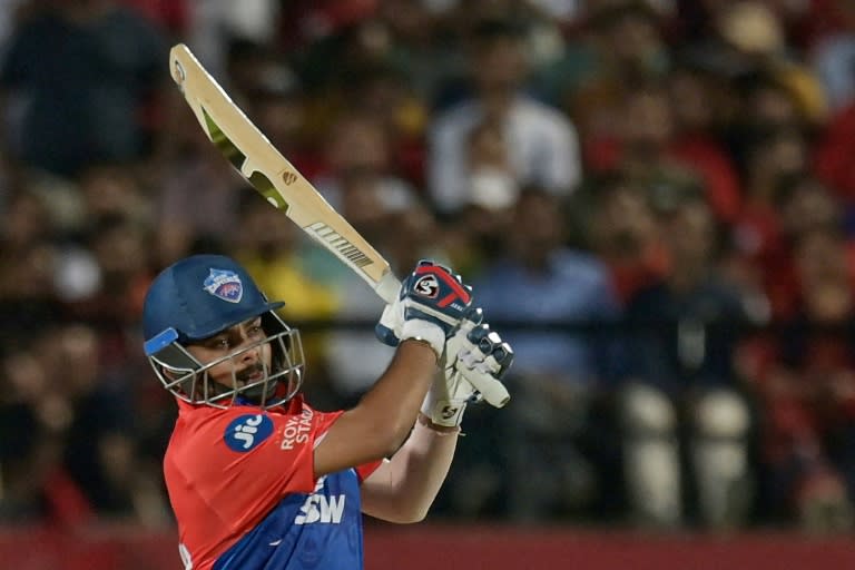 Remarkable innings - Prithvi Shaw, pictured batting for the Delhi Capitals, struck 244 for Northamptonshire in English county cricket's One-Day Cup (Money SHARMA)