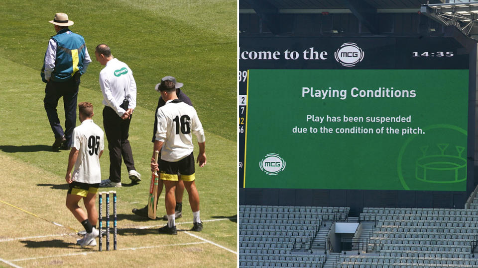 Victoria's Sheffield Shield match was abandoned due to concerns over the MCG pitch. Pic: AAP