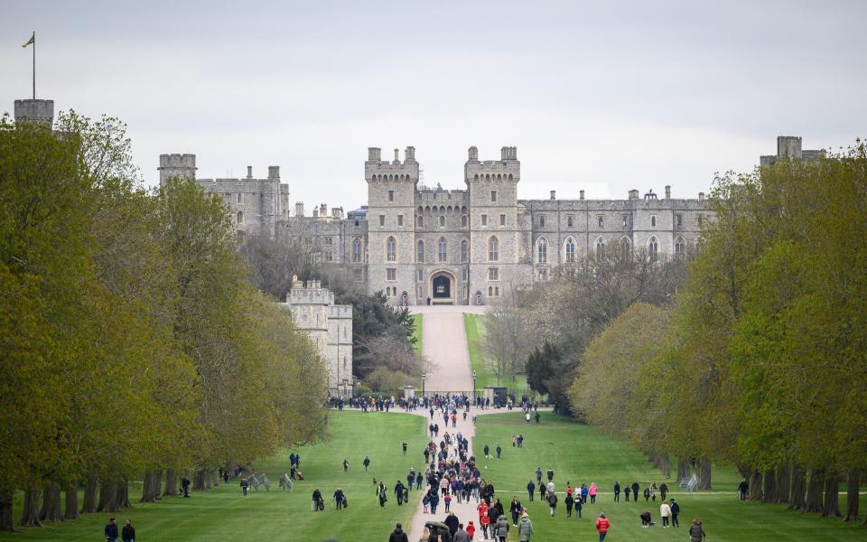 A general view of Windsor Castle as people gather to lay tributes - Leon Neal/Getty Images Europe