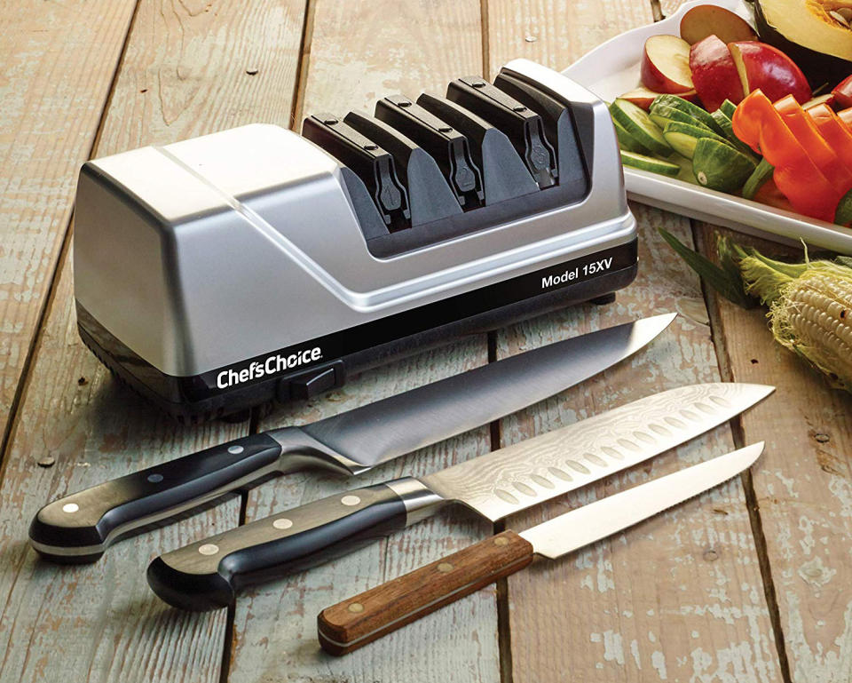 This knife sharpener will help you chop through vegetables like butter. (Photo: Amazon)