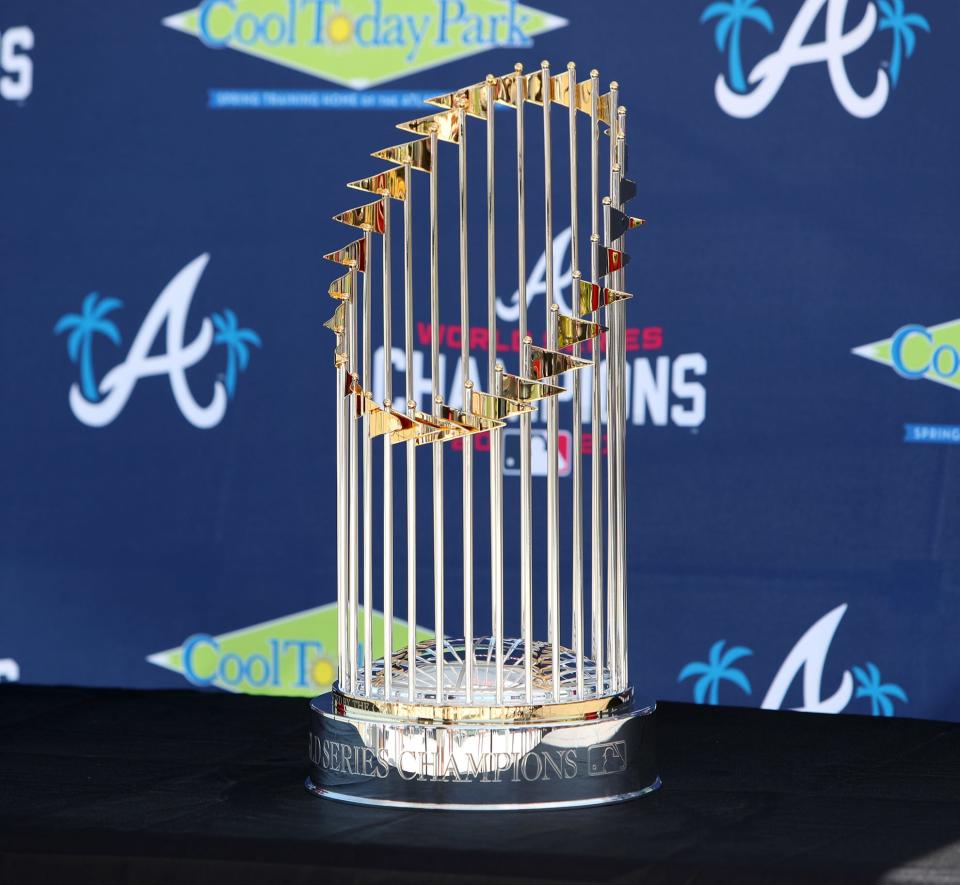 The Atlanta Braves' World Championship trophy is stopping in the Augusta-area this month as part of its 151-stop tour across the U.S.