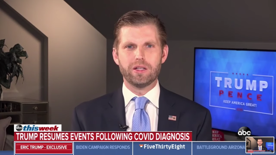 Eric Trump appeared on ABC’s The Week on Sunday (ABC)