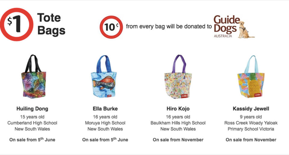 For customers who forget to bring their own bags to coles, they can buy Coles Better Bags or Coles Community Bags. Source: Coles website