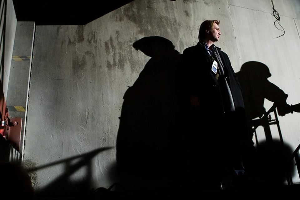 Christopher Nolan on the set of 'The Dark Knight', 2008