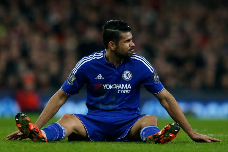 Chelsea's Alexandre Pato has not yet completed his loan move from Corinthians, while Radamel Falcao remains injured, leaving Diego Costa, pictured, as Chelsea's only available senior striker