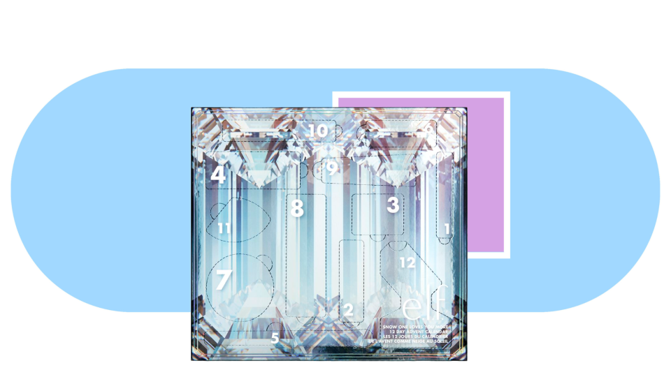 Experiment with budget-friendly skincare and makeup with the gifts featured in the Snow One Loves You More 12 Day Advent Calendar from E.L.F. Cosmetics.