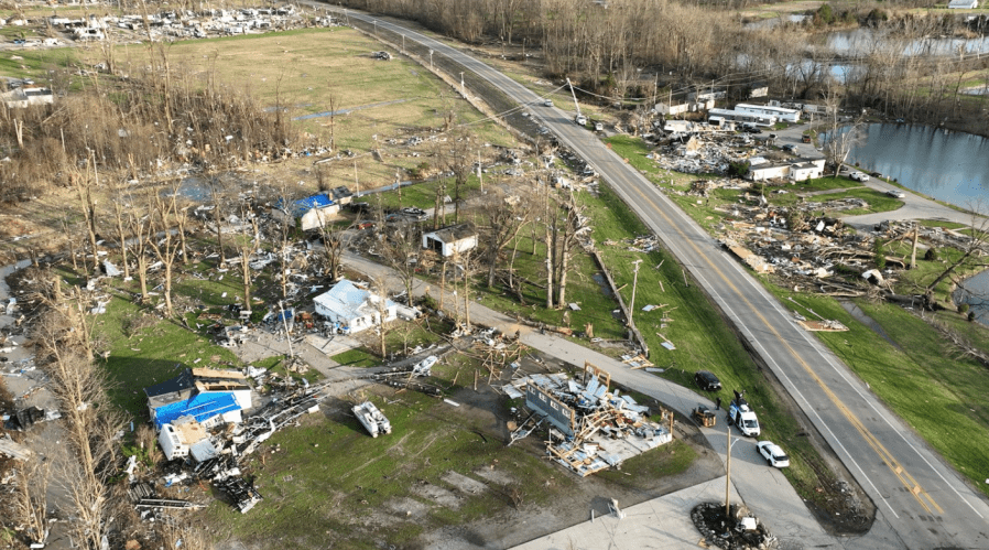 Storm damage to the Indian Lake area on March 16 (Photo Courtesy/Indian Lake Aerials by Kevin Campbell).