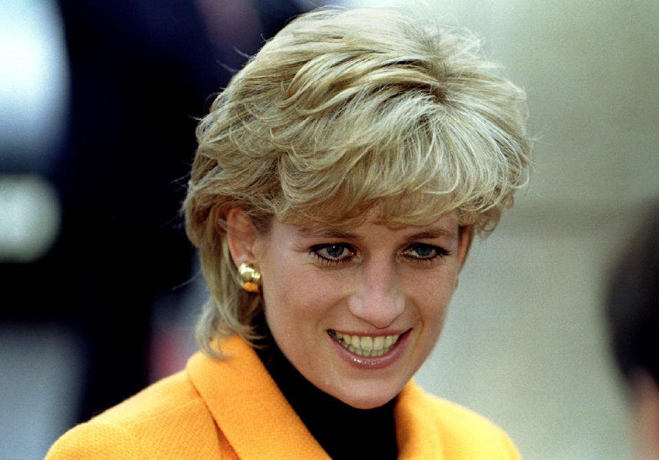 Diana, Princess of Wales arrives at Liverpool Women's Hospital for an official visit November 7