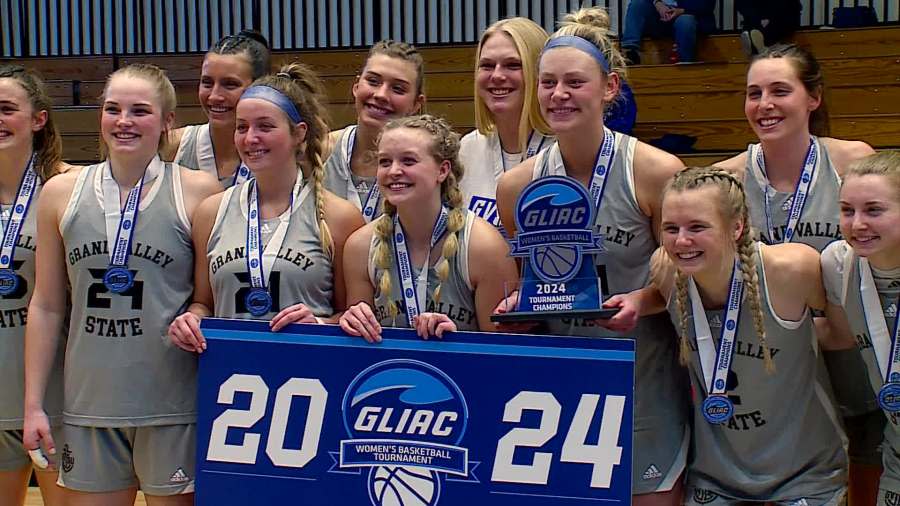 The GVSU women won the GLIAC tournament championship. (March 10, 2024)