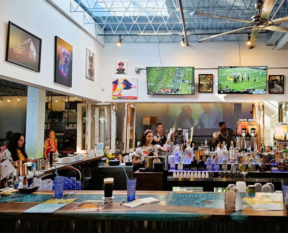 The full-liquor bar inside Boo's Ice House & Dog Bar at 1314 10th St. in Sarasota’s Rosemary District photographed Sept. 23, 2023.