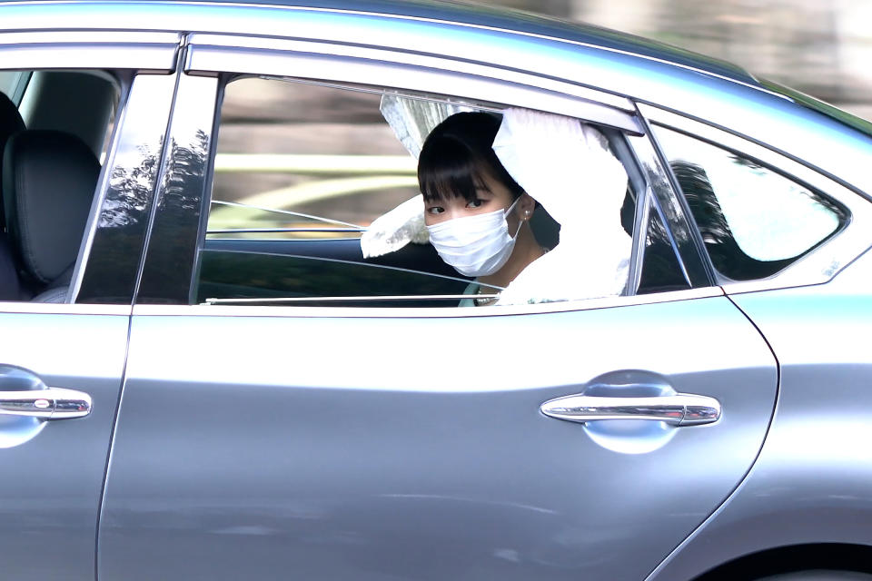 Princess Mako of Japan leaves the Akasaka Palace for a press conference on October 26, 2021 in Tokyo, Japan.<span class="copyright">Yuki Tanaka/Getty Images)</span>