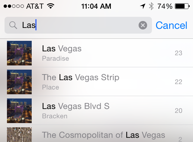 Searching and Smart Suggestions in iOS 8 Photos App