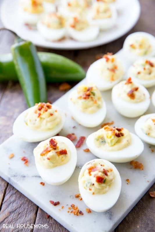 <p>Real Housemoms</p><p>Bacon jalapeño deviled eggs are a delicious dish that adds a kick to the traditional spring, summer or anytime appetizer!</p><p><strong>Get the recipe: <a href="https://realhousemoms.com/bacon-jalapeno-deviled-eggs/" rel="nofollow noopener" target="_blank" data-ylk="slk:Bacon Jalapeño Deviled Eggs;elm:context_link;itc:0;sec:content-canvas" class="link ">Bacon Jalapeño Deviled Eggs</a></strong></p><p><strong>Related: <a href="https://www.yahoo.com/lifestyle/15-elegant-quiche-recipes-perfect-152015054.html" data-ylk="slk:15 Elegant Quiche Recipes;elm:context_link;itc:0;sec:content-canvas;outcm:mb_qualified_link;_E:mb_qualified_link;ct:story;" class="link  yahoo-link">15 Elegant Quiche Recipes</a></strong></p>