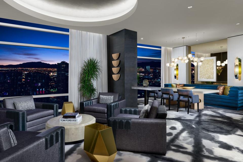 Lounge and dining room of Aria's Sky Villa