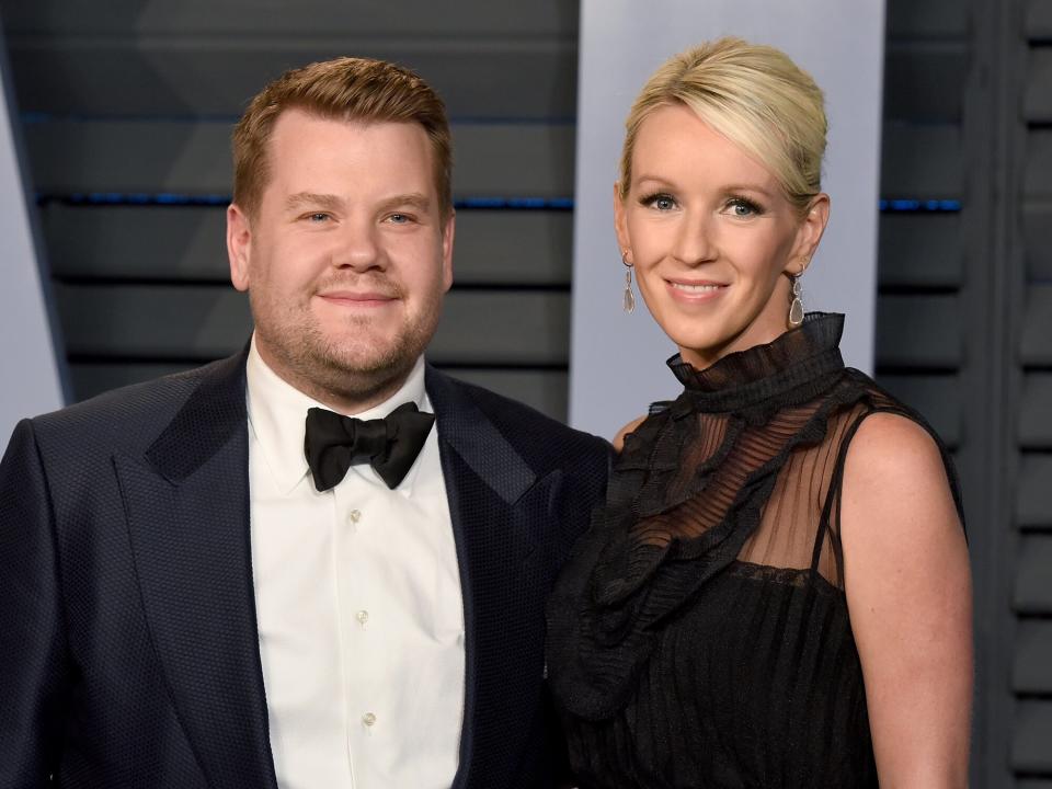 James Corden and Julia Carey attend the 2018 Vanity Fair Oscar Party Hosted By Radhika Jones - Arrivals at Wallis Annenberg Center for the Performing Arts on March 4, 2018 in Beverly Hills, California