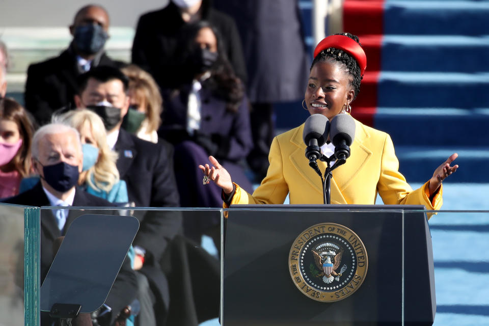 Amanda Gorman, seen here speaking during the inauguration of U.S. President-elect Joe Biden on January 20, 2021. (Photo: Rob Carr/Getty Images)