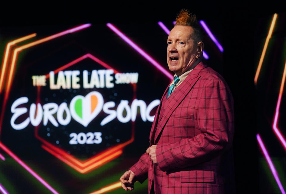 John Lydon of Public Image Ltd. attends 'The Late Late show' Eurosong Special Preview Press Day in February 2023. (Brian Lawless/PA Images via Getty Images)