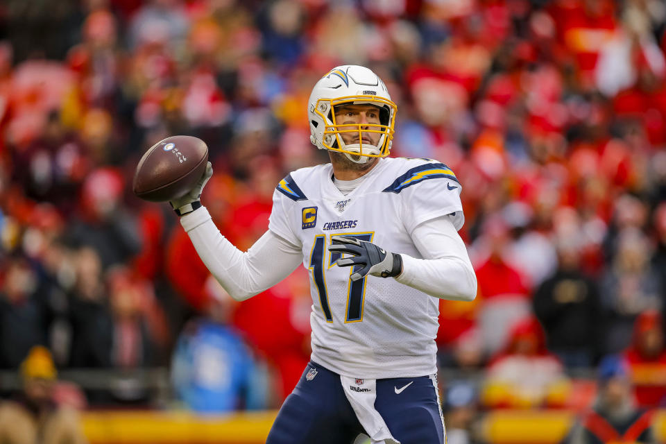 Philip Rivers #17 of the Los Angeles Chargers (David Eulitt / Getty Images)