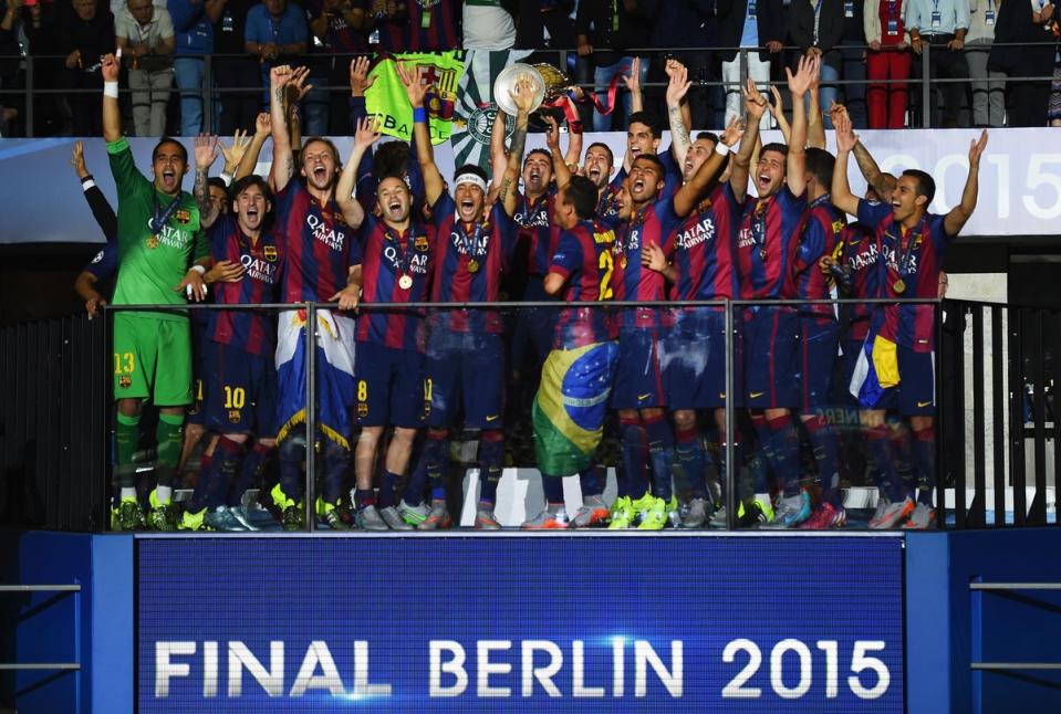 Barcelona won the treble in 2015 with an 83.6 per cent win ratio (Getty Images)