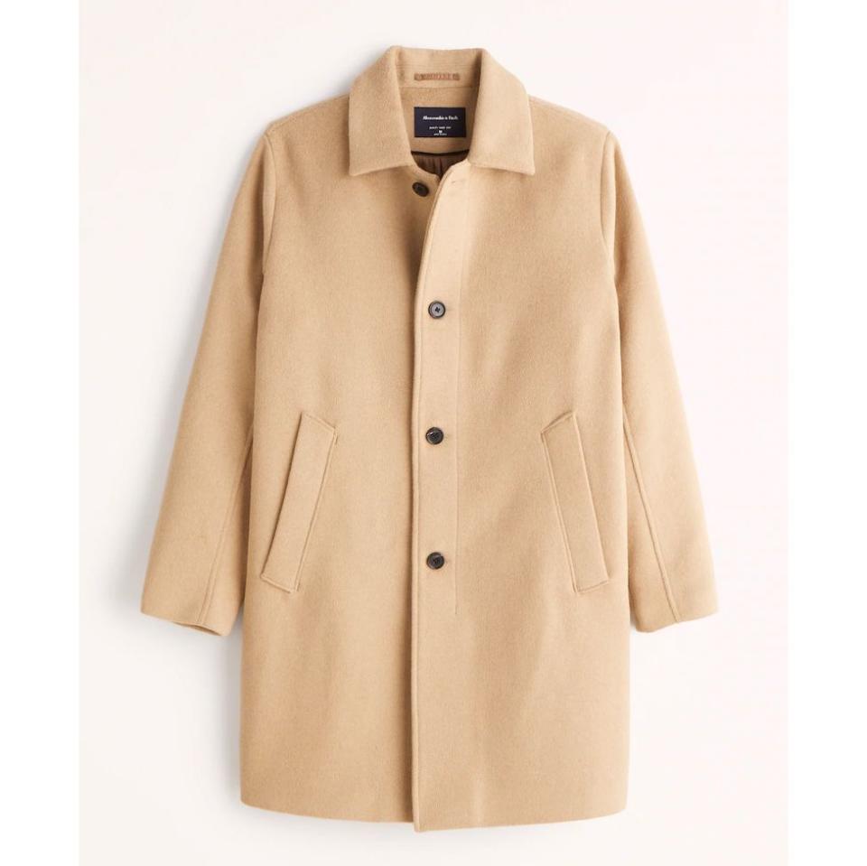 Wool-Blend Mac Coat