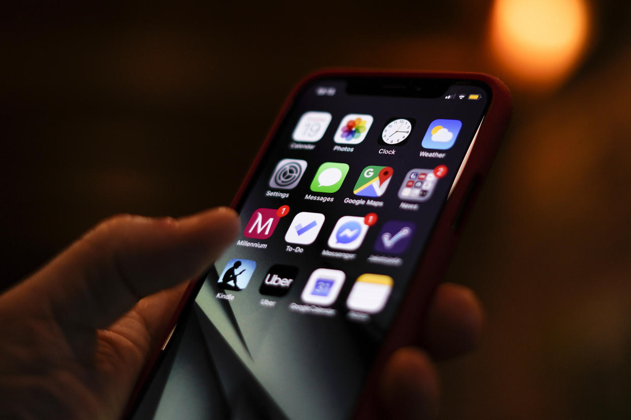 The home screen of an Apple iPhone. Photo: Jaap Arriens/SIPA USA/PA Images