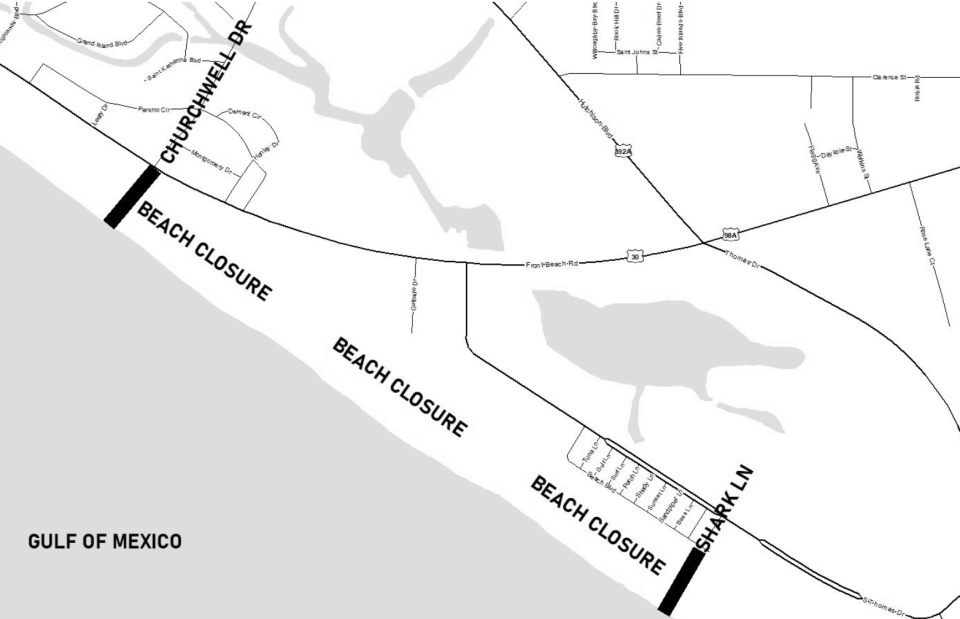 Panama City Beach City Council members on Thursday approved the first reading of an ordinance to temporarily close this portion of the sandy beach from 10 p.m. to 4 a.m. between March 15 to April 30.