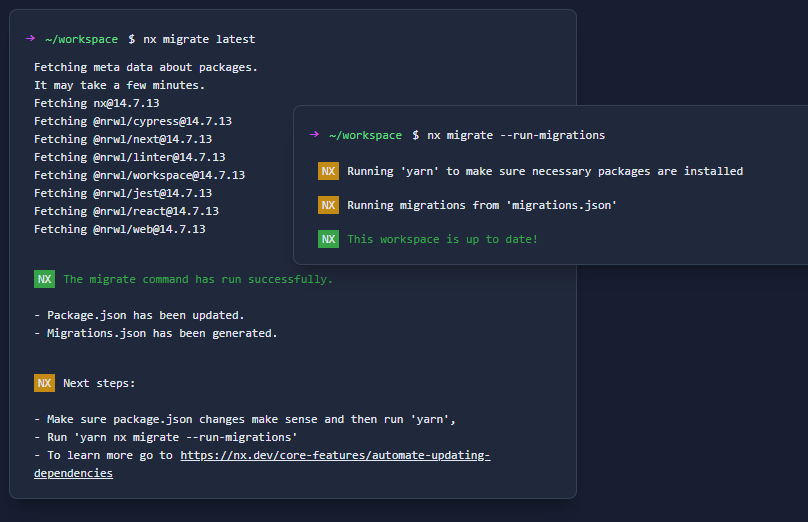 code for migrating to Nx monorepos