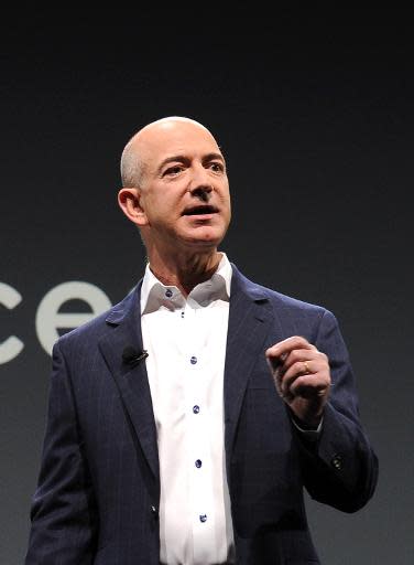 (ARCHIVO)Jeff Bezos, presidente y fundador del portal Amazon, habla en rueda de prensa el 6 de septiembre de 2012 en Santa Monica, California. (AFP | Joe Klamar)